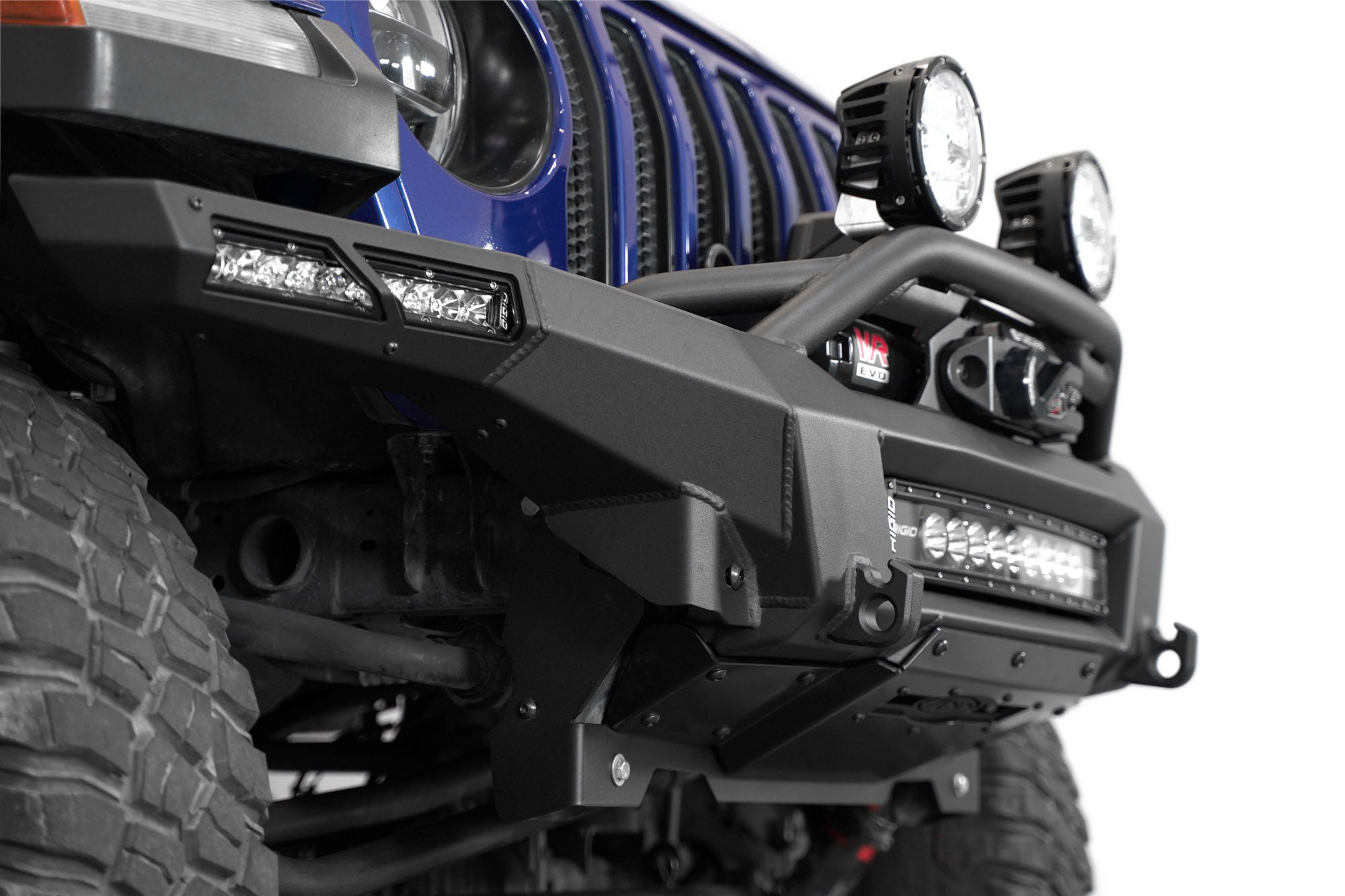 Round Lights on bull bar for the Phantom Winch Front Bumper for the 2018-2024 Jeep JL/JT