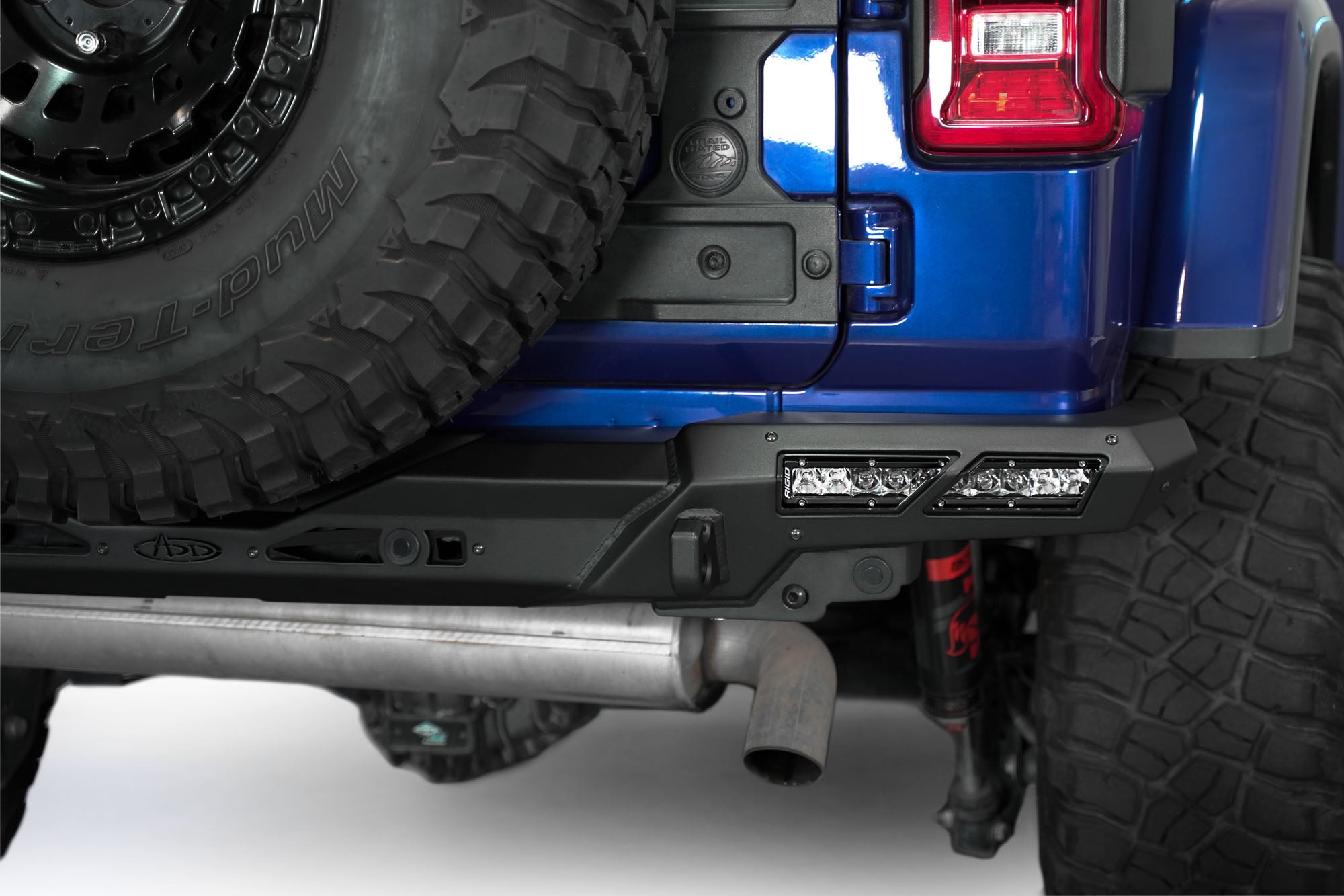 Recovery clevis mounts on the Phantom Rear Bumper for the 2018-2024 Jeep Wrangler JL