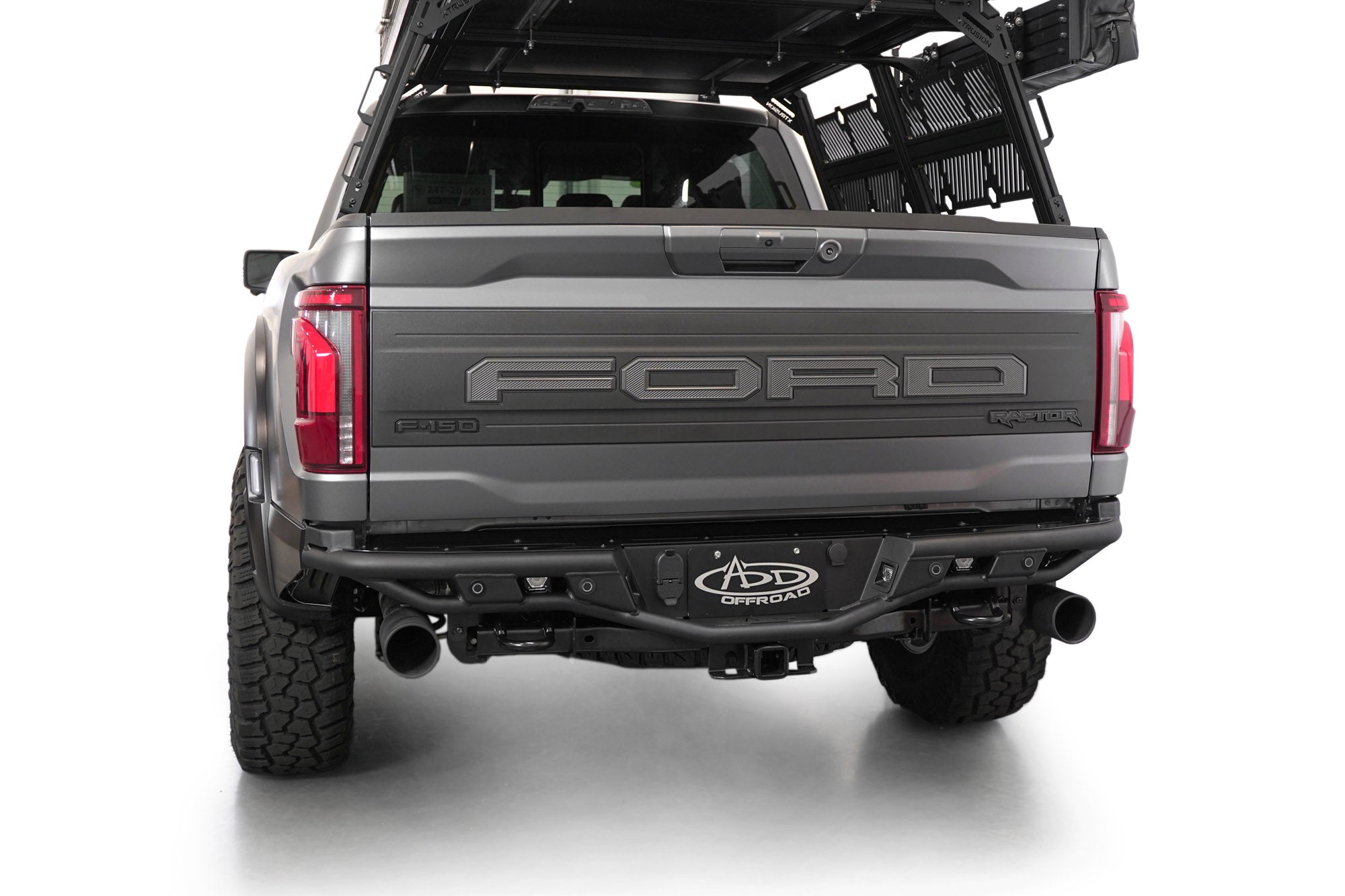 Race Series Dovetail Rear Bumper for the 2021-2024 Ford F-150 Raptor, Full rear view