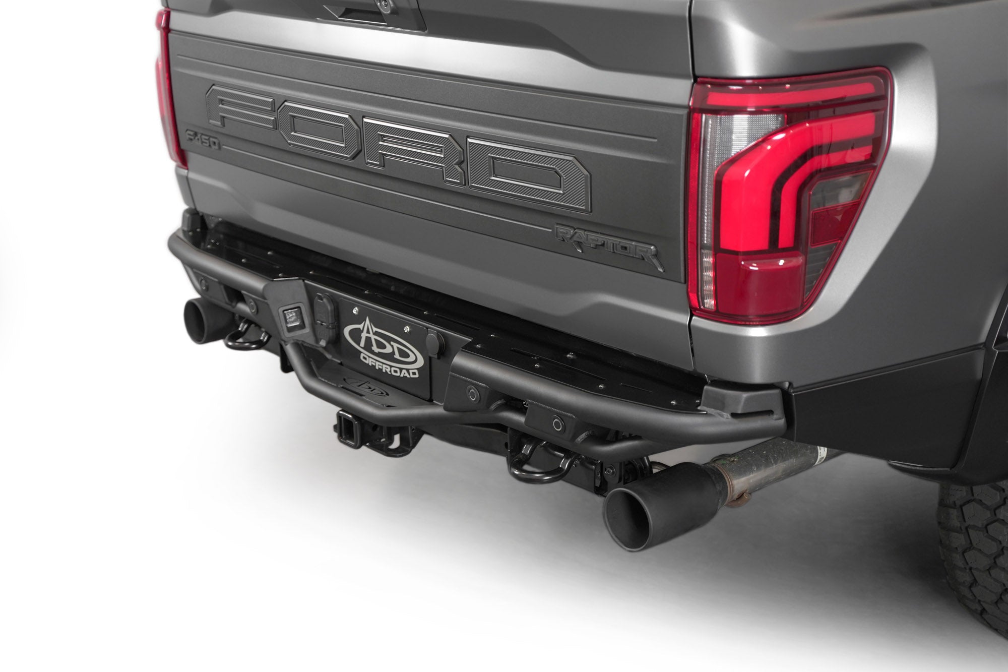 Corner angle Race Series Dovetail Rear Bumper for the 2021-2024 Ford F-150 Raptor