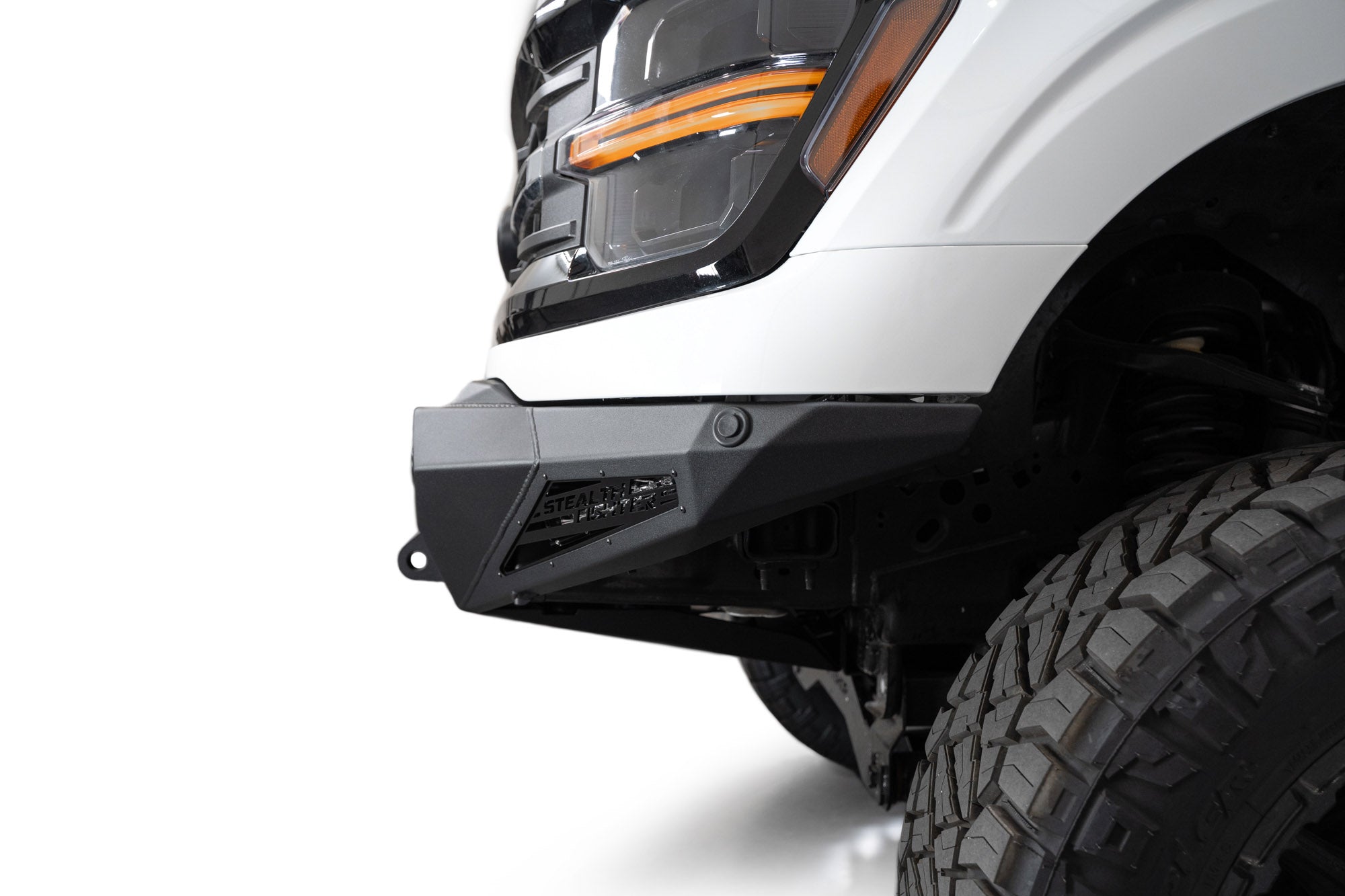 10 Inch Side Lights on the 2024 Ford F-150 Stealth Fighter Winch Front Bumper